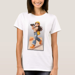 Camiseta Estilo de desenho 3D bonito