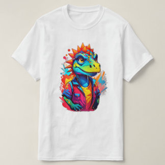 Camiseta Estilo de desenho animado Dinossauro vibrante Faze