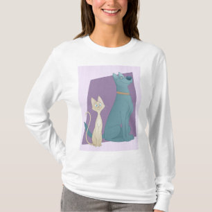 Camiseta Estilo de desenho animado Gato e Cão
