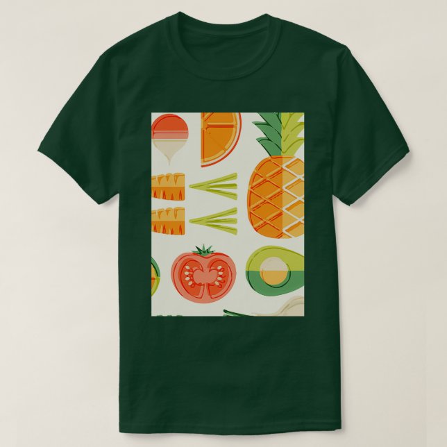 Camiseta Estilo de encantamento das Frutas Avocado (Frente do Design)