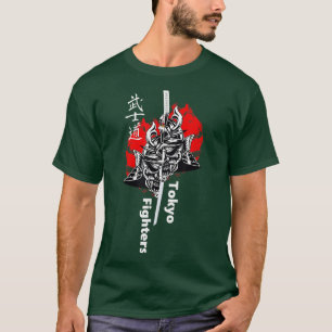 Camiseta Estilo de Estilo do Guerreiro Samurai Demon Katana