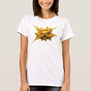 Camiseta Estilo de Estrelas Abstratas em Ouro Moderno