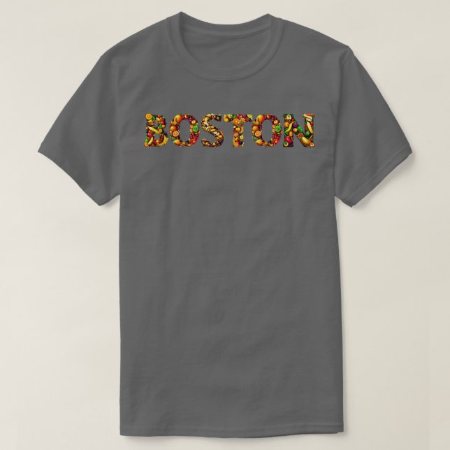 Camiseta estilo de fruta da cidade de Boston (Frente do Design)