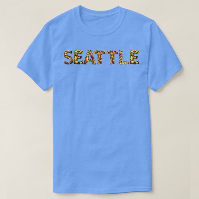 Camiseta Estilo de fruta da cidade de Seattle (Frente do Design)