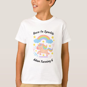 Camiseta Estilo de Giz Editável – Unicórnio Sonho Brilho Cr