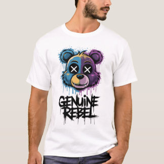 Camiseta "Estilo de Grafite - Camisa-T do Urso Rebelde Genu