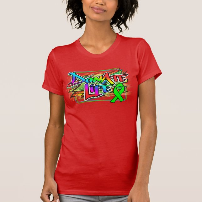 Camiseta Estilo de grafite Dádiva de Órgãos Sensibilização  (Frente)