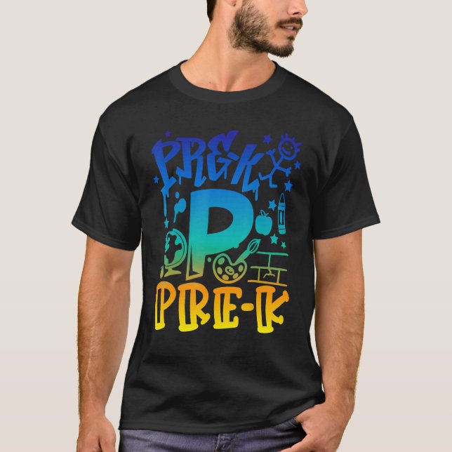Camiseta Estilo de Grafite de Rapaz de Professores Pré-K Ti (Frente)