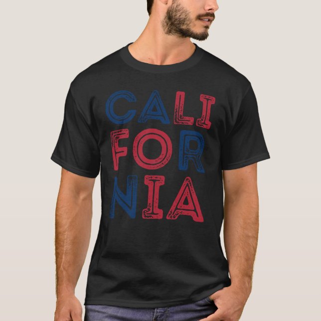 Camiseta Estilo de Grunge California - Camisa-T de Homens (Frente)