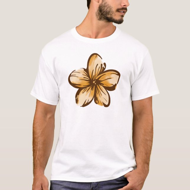 Camiseta Estilo de Havaí da flor do Plumeria (Frente)