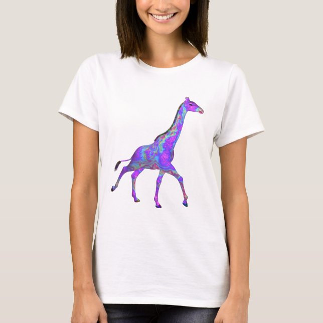 Camiseta Estilo de Hippie Roxo Girafa (Frente)