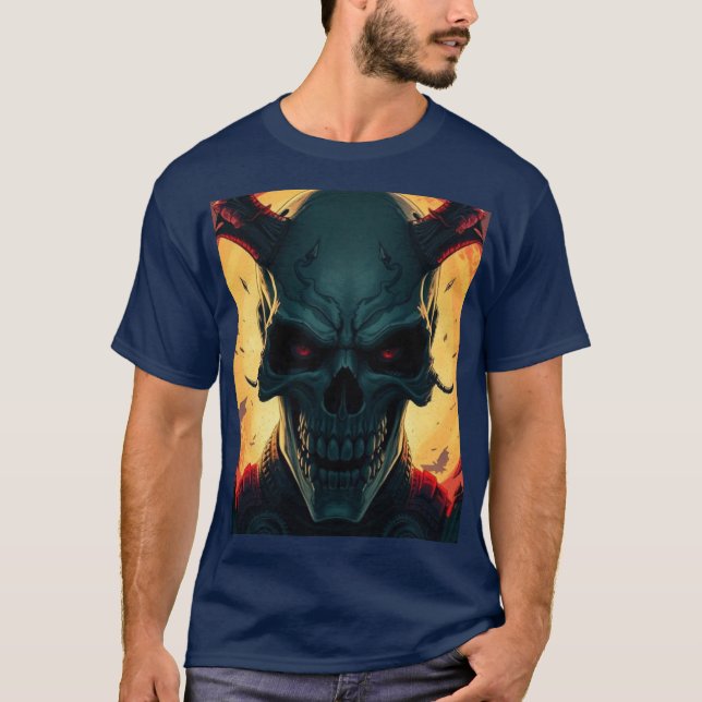 Camiseta Estilo de Histórias em quadrinhos Crânio Ilustraçã (Frente)