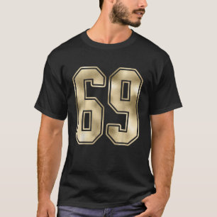 Camiseta Estilo de Jersey de fã desportivo 69 Outline Numbe
