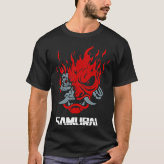 Camiseta Estilo de jogo de arte japonês Samurai 2077 retro