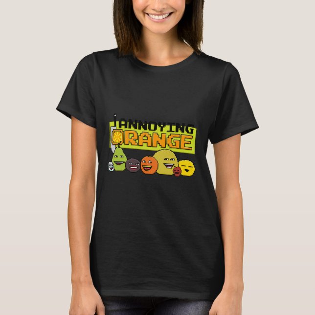 Camiseta Estilo de jogo de vídeo 8-bit laranja (Frente)