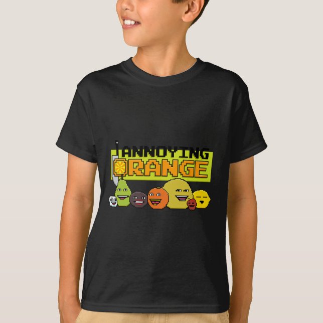 Camiseta Estilo de jogo de vídeo de 8 bits laranja (Frente)