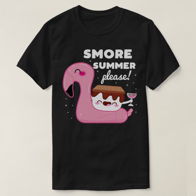 Camiseta Estilo de Kawaii Cute Marshmallow Smore Pun (Frente do Design)