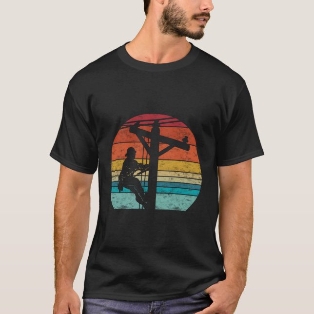Camiseta Estilo de Linha de Cabo Elétrico (Frente)