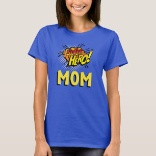 Camiseta Estilo de Livro de Comédia Super Herói Mãe