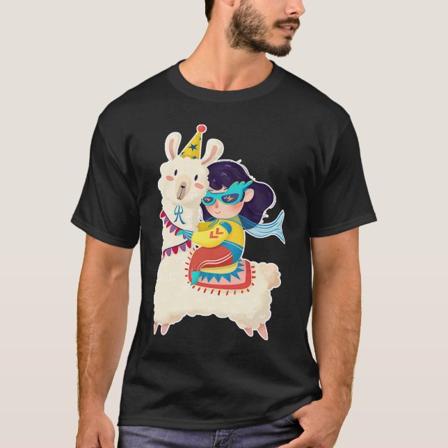 Camiseta Estilo de Llama Cute Alpaca Gráfico Plus Tamanho 1 (Frente)