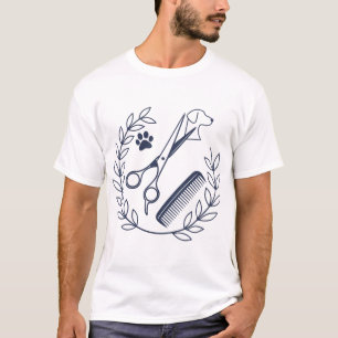 Camiseta Estilo de Logotipo de Tosador Profissional de Anim