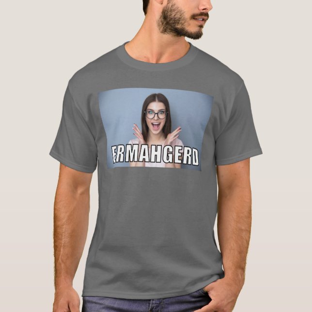 Camiseta Estilo de Memória Ermahgerd Engraçado de Foto Pers (Frente)
