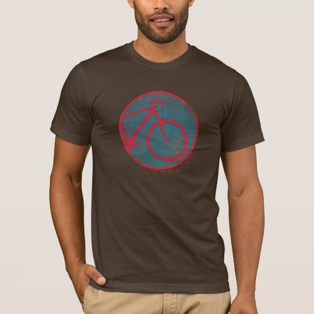 Camiseta estilo de moda de bicicleta vermelha (Frente)