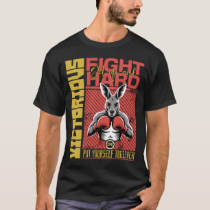 Camiseta Estilo de Moda Lutador de Boxe Canguru Arte Design