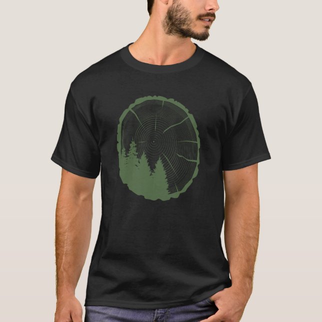 Camiseta Estilo de Moda Outdoor Verde Escuro Gorpcore (Frente)