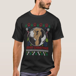 Camiseta Estilo de Natal Feio de Cachorro Basset