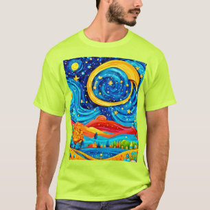 Camiseta Estilo de Noite Estelar Vibrante