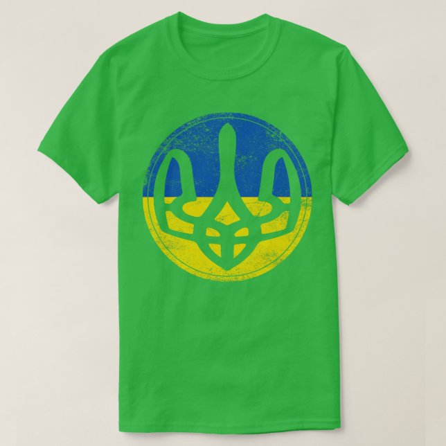 Camiseta Estilo de Olhos de Peixes Trident da Ucrânia (Frente do Design)