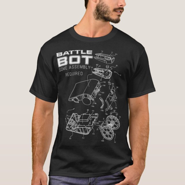 Camiseta Estilo de Patente de Combate Robô de Botas de Bata (Frente)