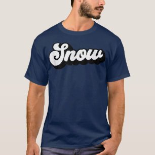 Camiseta Estilo de Pincel Retroativo da Vintagem de Neve En