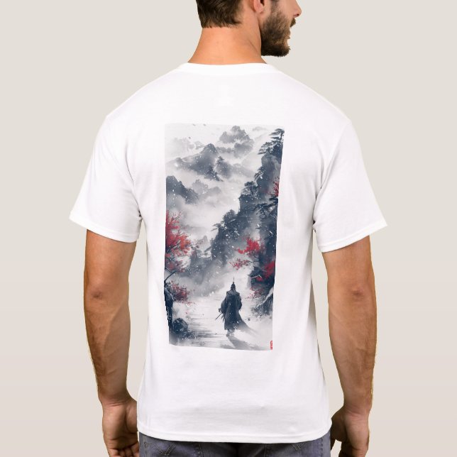 Camiseta Estilo de pintura de tinta chinesa Figura T-Shirt (Verso)
