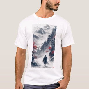 Camiseta Estilo de pintura de tinta chinesa Figura T-Shirt
