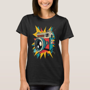 Camiseta Estilo de Pop da Câmera Retro Fotografia Mãe 3