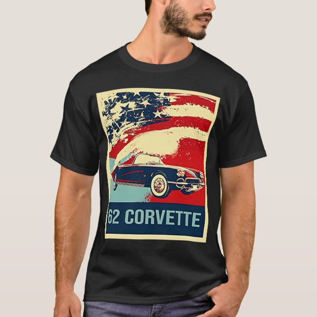 Camiseta Estilo de Pop de Arte Corvette C1 1962  (Frente)