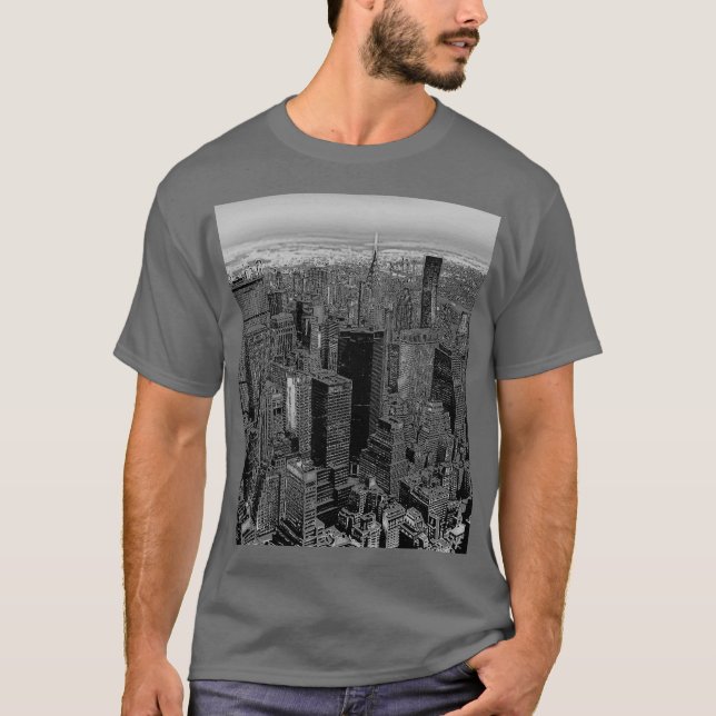Camiseta Estilo de Pop de arte da Cinza Nova Iorque (Frente)