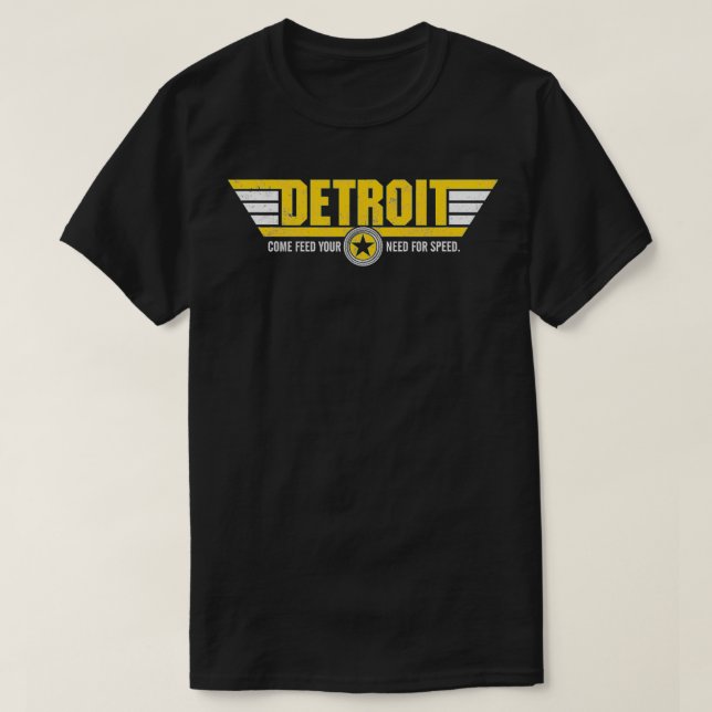 Camiseta Estilo de Presente da Cidade Detroit Roupa de Velo (Frente do Design)