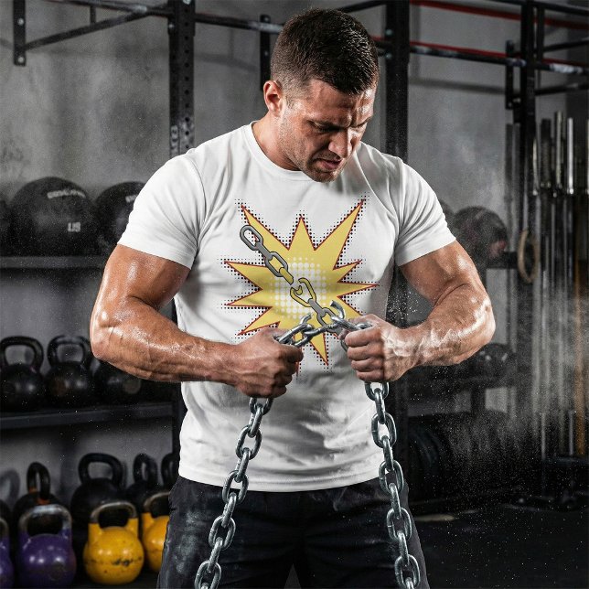 Camiseta Estilo de quadrinhos em negrito com explosão de co (Criador carregado)