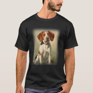 Camiseta Estilo de Retrato Americano Foxhound Vintage