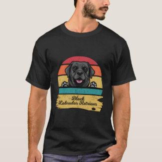 Camiseta Estilo de Retro Cachorro Preto Labrador Retriever
