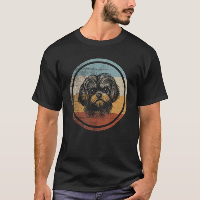 Camiseta Estilo de Retro Cão Maltês (Frente)