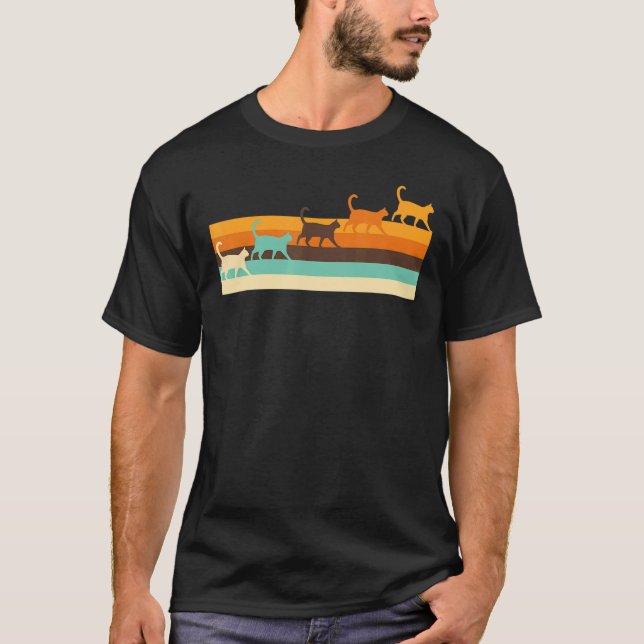 Camiseta Estilo de Retro Cat (Frente)