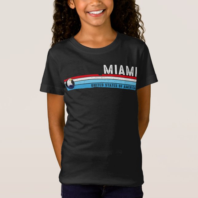 Camiseta Estilo de Retrô Clássico de Miami Florida Est 1896 (Frente)