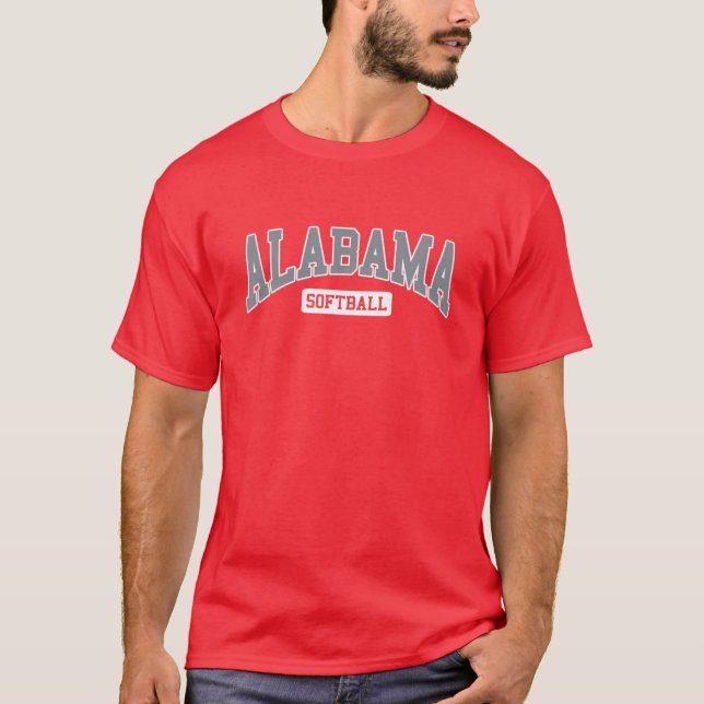 Camiseta Estilo de Retrô Clássico de Softball do Alabama (Frente)