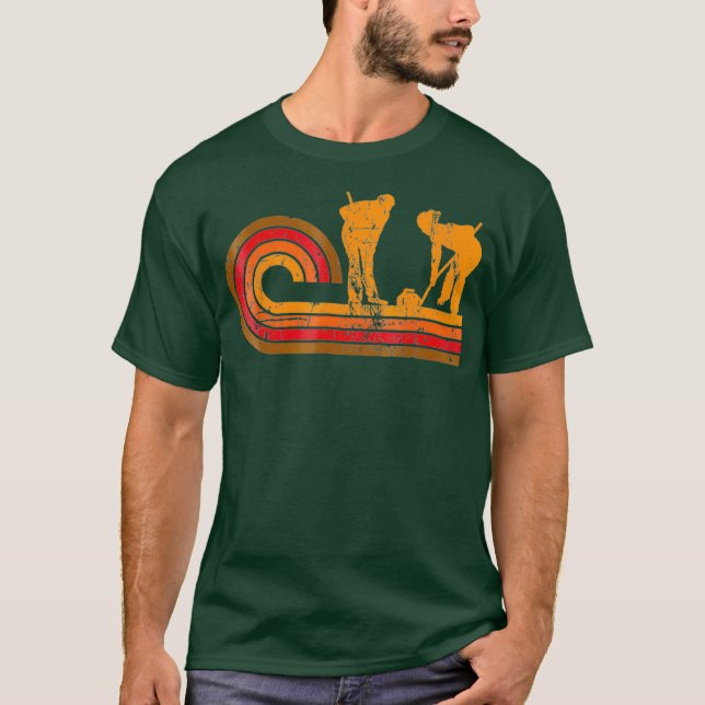 Camiseta Estilo de Retro Curlers Silhouette Curling (Frente)