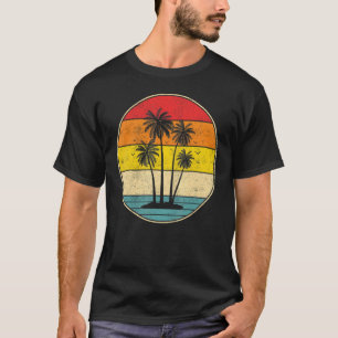 Camiseta Estilo de Retrô da Pintura Tropical de Palm Tree B