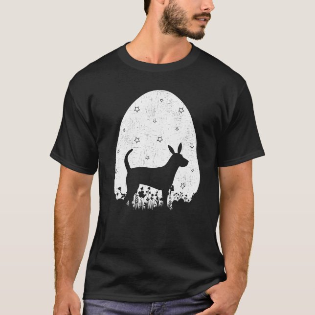 Camiseta Estilo de Retrô de Ovos de Páscoa Colar Cão de Coo (Frente)
